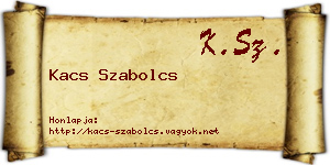 Kacs Szabolcs névjegykártya