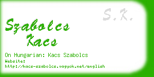 szabolcs kacs business card